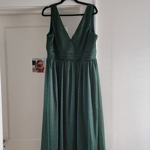 Green floor length dress